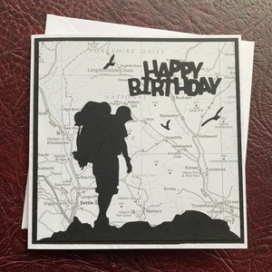 Birthday card, happy, handmade, Climber, hiker, hiking, Walker, challenge, adrenaline, adrenaline, for him