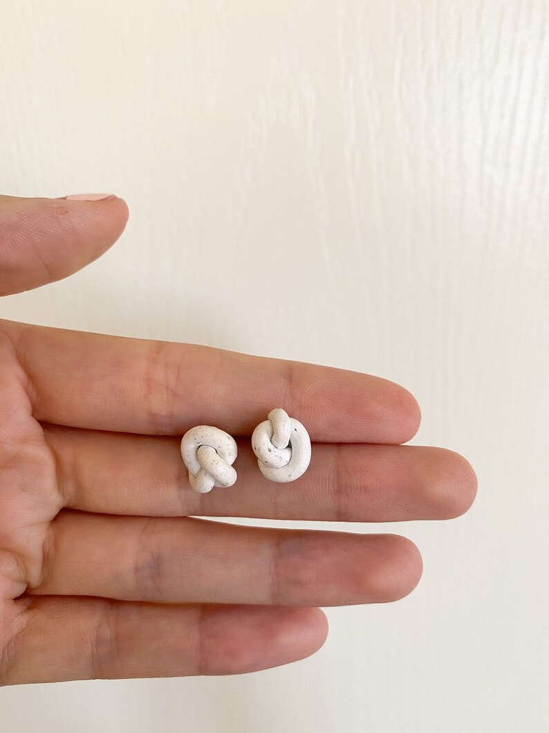 Knot Stud Clay Earrings / Clay Earrings / Handmade Earrings / Etsy