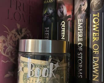 Book Funds Saving Glass Jar Bookshelf Decor