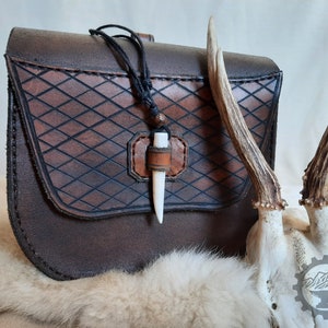 Fantasy bag - LARP bag - LARP Accessory - Postapocalyptic bag - Leather bag