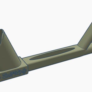 May include: A matte olive green plastic handle attachment featuring a contoured cradle at one end and a triangular grip at the other. The base of the cradle is embossed with the text "SWIFTER" in blue, accompanied by a small icon of a cleaning tool.