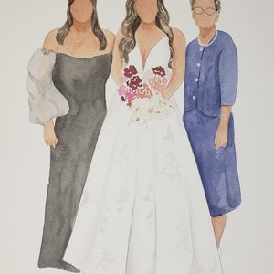 Custom Watercolor Wedding Portrait Personalized Keepsake Wedding Gift image 2