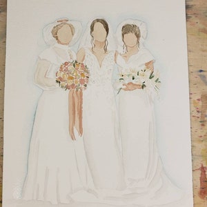 Custom Watercolor Wedding Portrait Personalized Keepsake Wedding Gift image 10