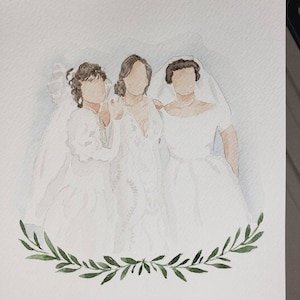 Custom Watercolor Wedding Portrait Personalized Keepsake Wedding Gift image 8