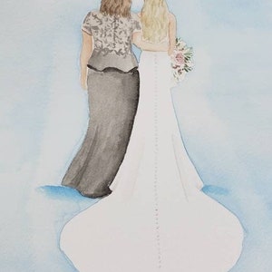 Custom Watercolor Wedding Portrait Personalized Keepsake Wedding Gift image 9