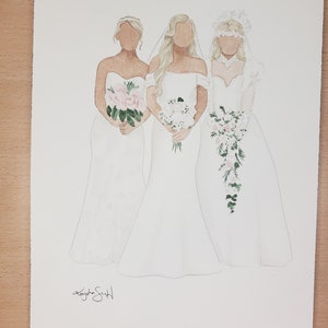 Custom Watercolor Wedding Portrait Personalized Keepsake Wedding Gift image 3