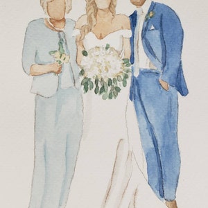 Custom Watercolor Wedding Portrait Personalized Keepsake Wedding Gift image 6