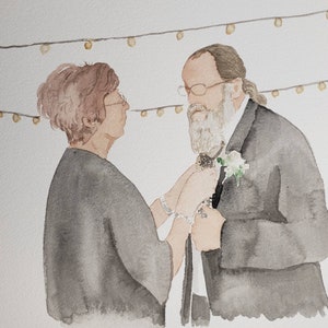 Custom Watercolor Wedding Portrait Personalized Keepsake Wedding Gift image 7