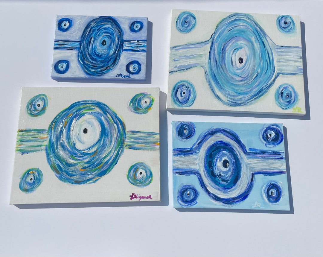 Evil Eye Acrylic Painting Mini Series Wall Hanging Art Summer Home