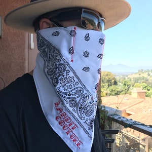 Activated carbon filter bandana style mask by Bandit Couture Studio