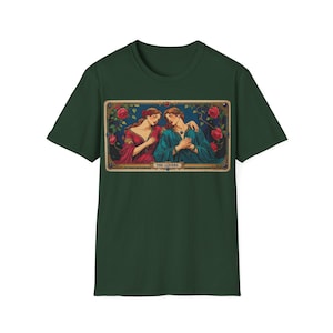 Vintage Tarot card &quot;The Lovers&quot; Unisex T-Shirt, Tarot Tee, Retro Graphic Tee, Fortune Teller Shirt, Occult Clothing