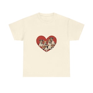 ジャックラッセル犬愛Tシャツ：ユニセックスコットンTシャツ、犬好きへのギフト