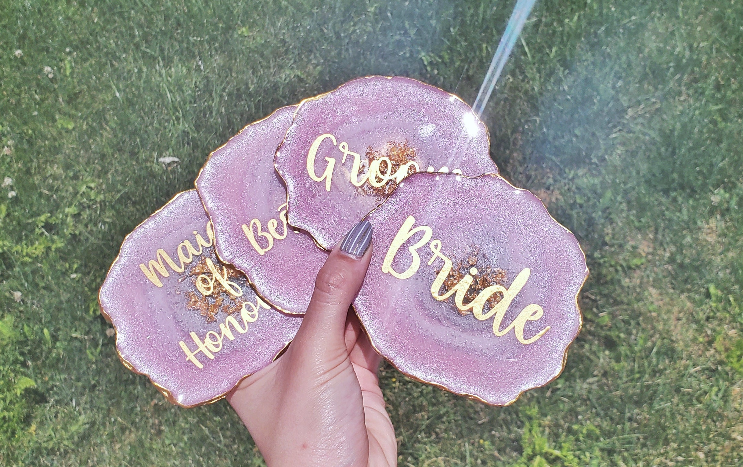 Coaster set/Coaster personalized/resin coaster/ wedding decor Etsy