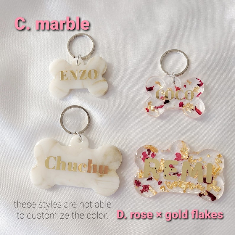 Dog Tag/ Resin Dog Tag/dog Cat Name ID Tag/ Custom Pet Tag/ Etsy