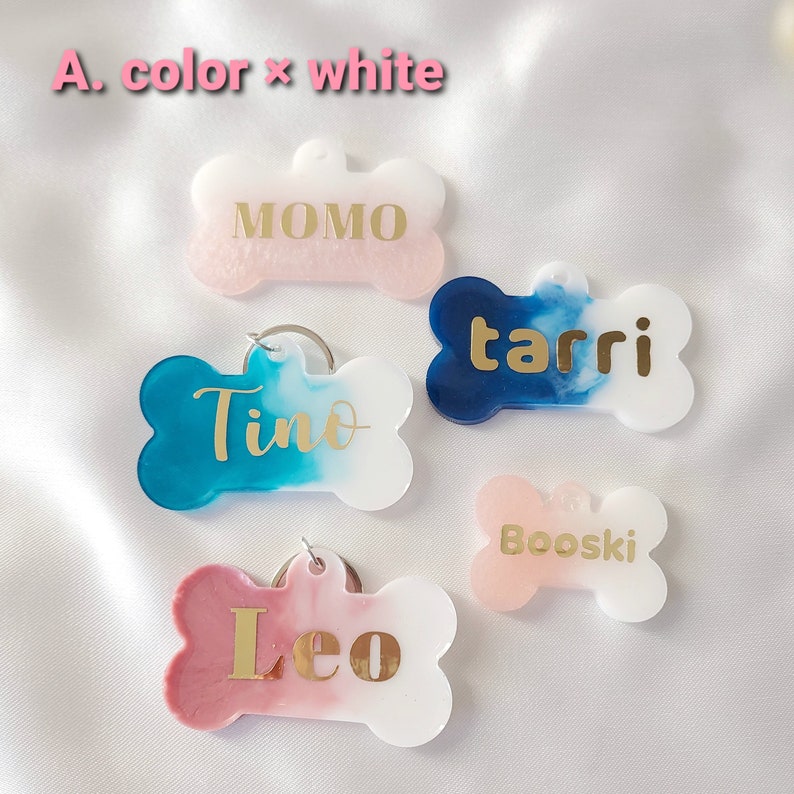 Dog Tag/ Resin Dog Tag/dog Cat Name ID Tag/ Custom Pet Tag/ Etsy