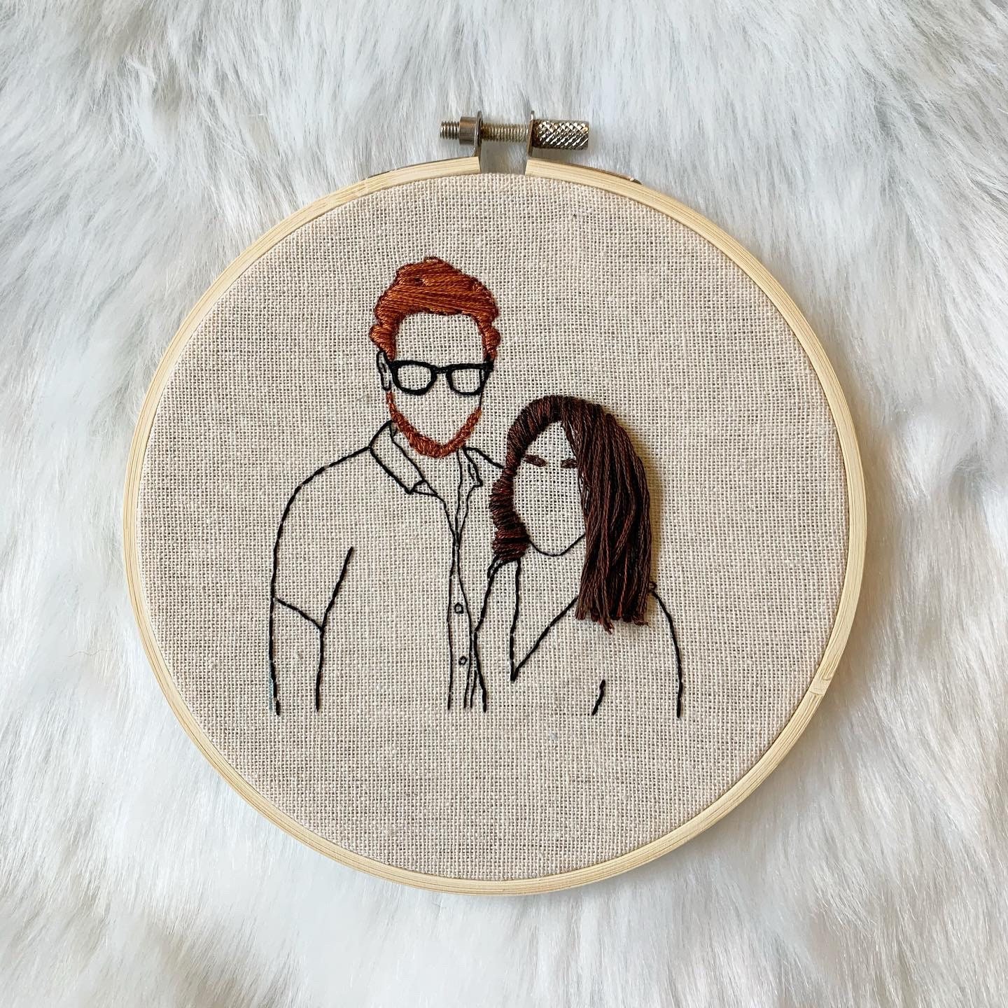 Custom Couple or Family Portrait Embroidery Hoop Etsy