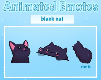 3x Emotes ANIMATED MEME BUNDLE Black Pop Cat / Black Bongo Cat / Black Cat Angy / Streamer / Twitch /
