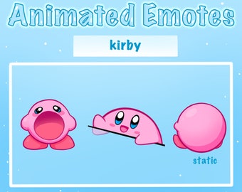 3x Emotes ANIMATED MEME BUNDLE Pop Cat Kirby version / Bongo Cat Kirby version / Angy Kirby / Streamer / Twitch /
