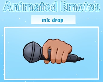 1x ANIMATED MIC DROP Lightskin Tan Emote / Twitch Emote / Microphone Drop / Streamer / Cool / Rap Emote