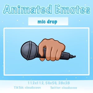 1x GEANIMEERDE MICROFOON Lightskin Tan-emote / Twitch-emote / Microfoon Drop / Streamer / Cool / Rap-emote