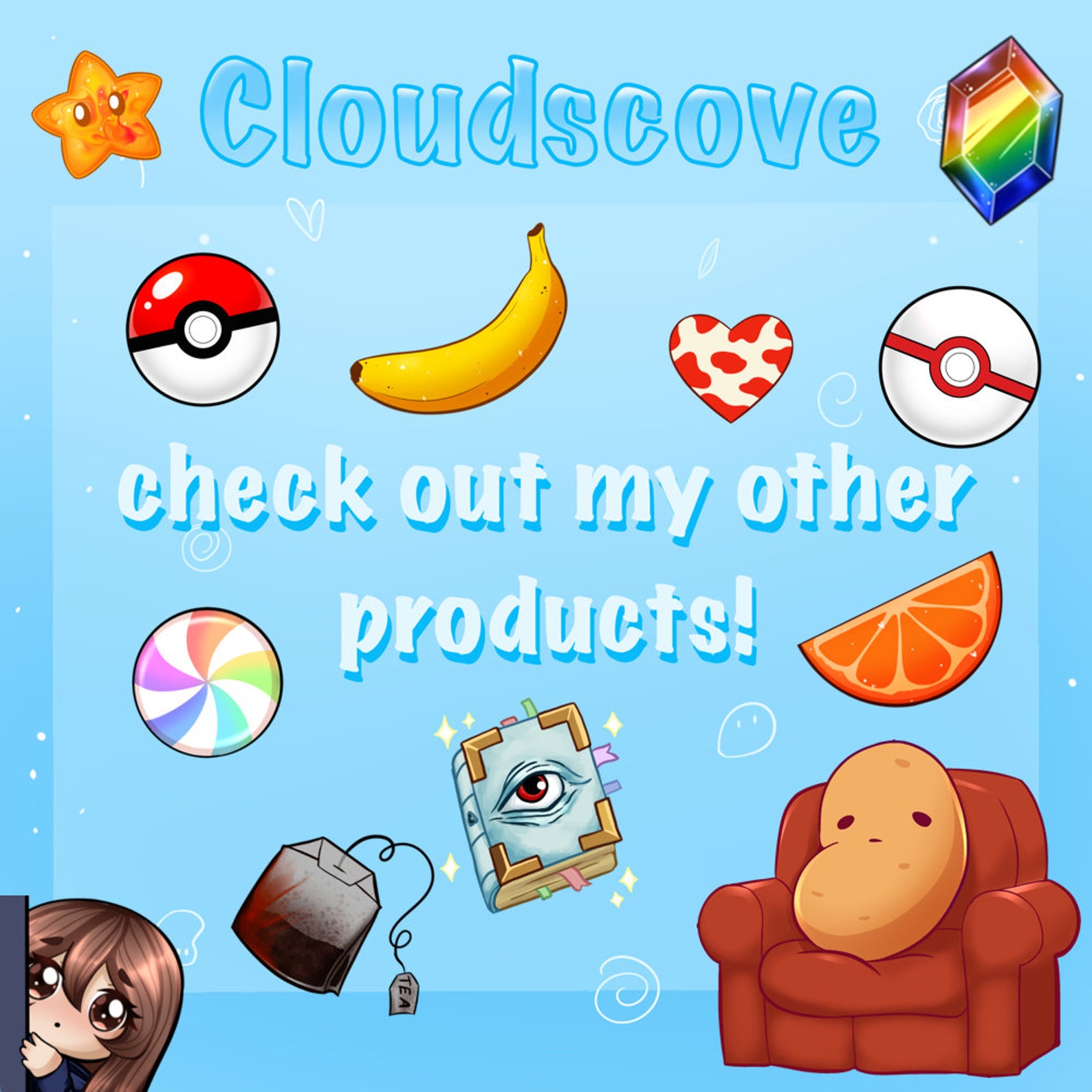 9x Cute Jellybeans / Colorful / Streamer / Twitch / Beans Etsy