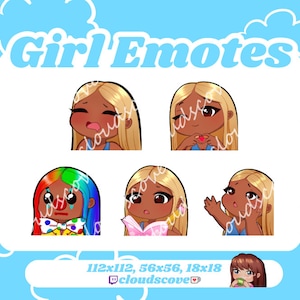 5x Blonde Hair Dark Tan Girl // Streamer // Emotes Twitch // Kick
