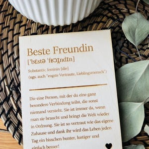 Beste Freundin Definition Holzkarte I Aufsteller I Geschenk I Lieblingsmensch