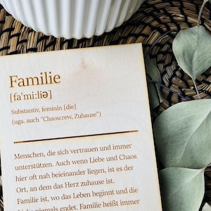 Familie Definition Holzkarte I Aufsteller I Geschenk I