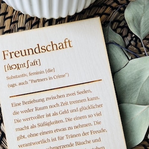 Freundschaft Definition Holzkarte I Aufsteller I Geschenk