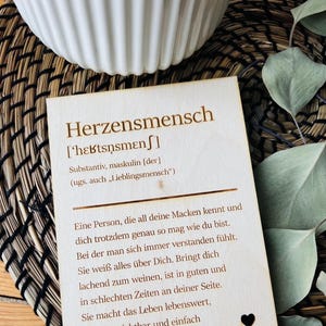 Herzensmensch Definition Holzkarte I Aufsteller I Geschenk I Lieblingsmensch