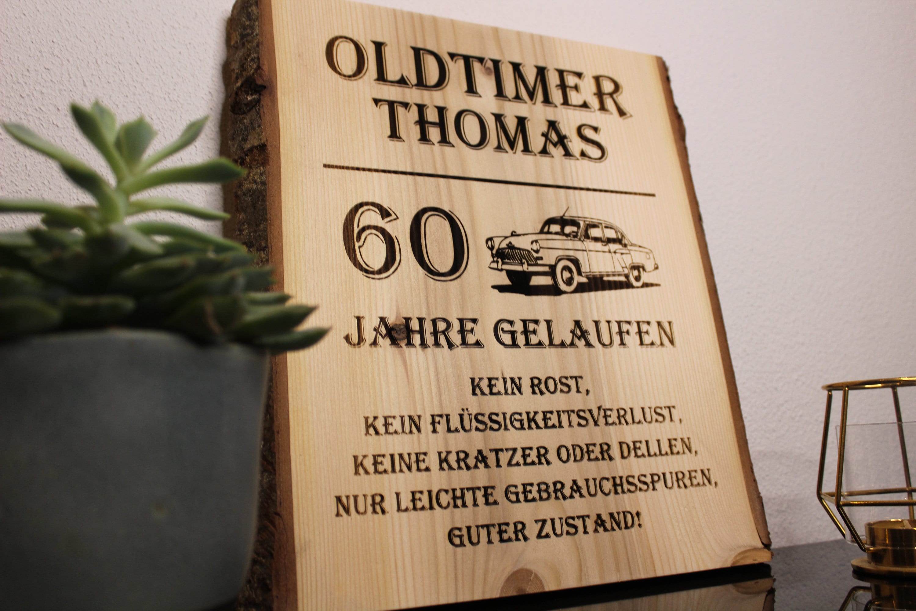 60. Geburtstag Oldtimer Holz Aufsteller Holzschild Etsy
