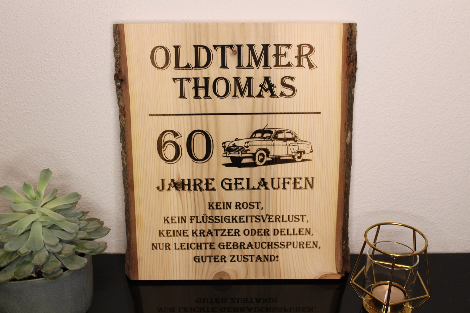 60. Geburtstag Oldtimer Holz Aufsteller Holzschild Etsy
