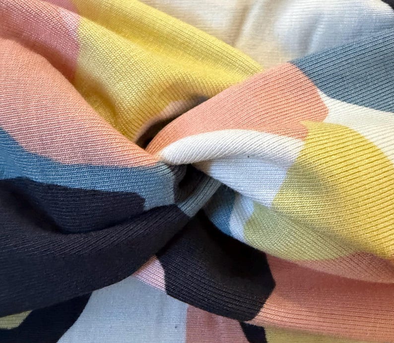 Twist turban headband l Knot headband l EcoVero Viscose Elastane Jersey Fabric material I Pastel Watercolour image 2