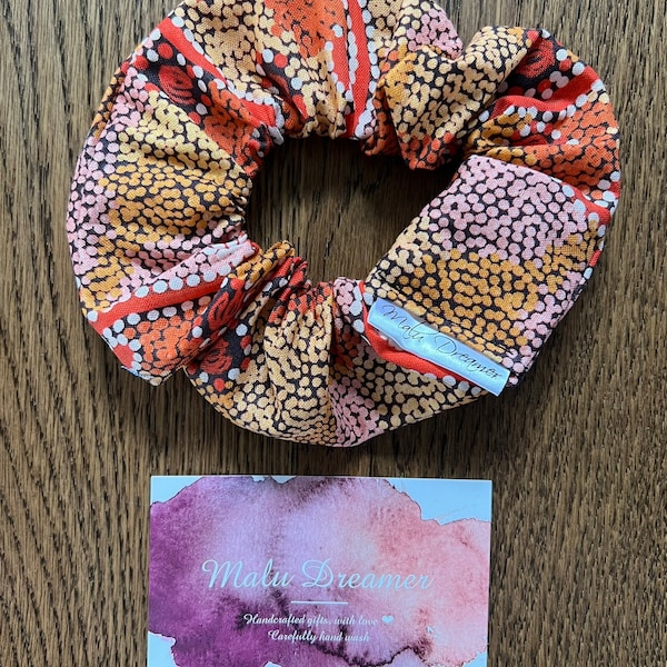 Indigenous design 100% cotton handmade scrunchie