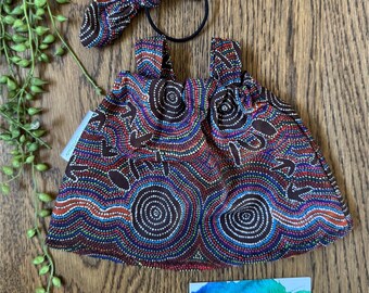 First Nations Doll Cotton Dress and Headbow I Hand made by Wiradjuri Women on Darkinjung Land I Made to fit 38cm doll I Doll NOT included