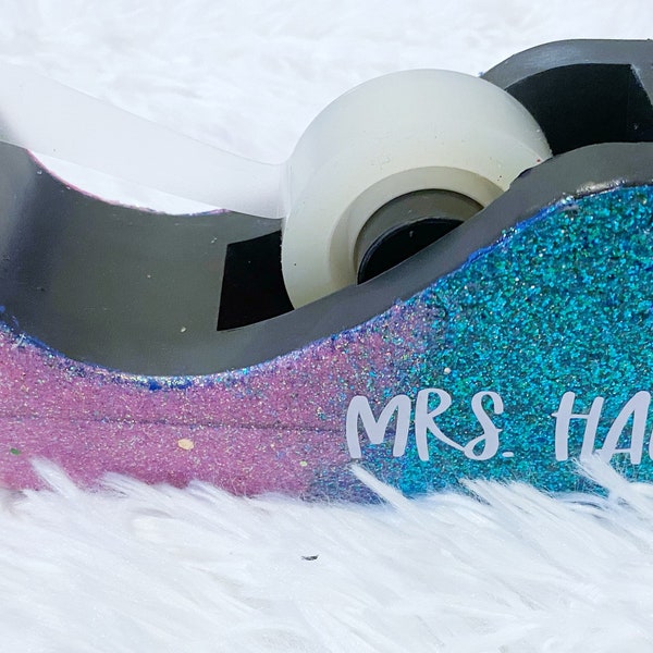 Glitter Tape Dispenser, personalized desk supplies, personalized office supplies, teacher stapler, pretty tape dispenser