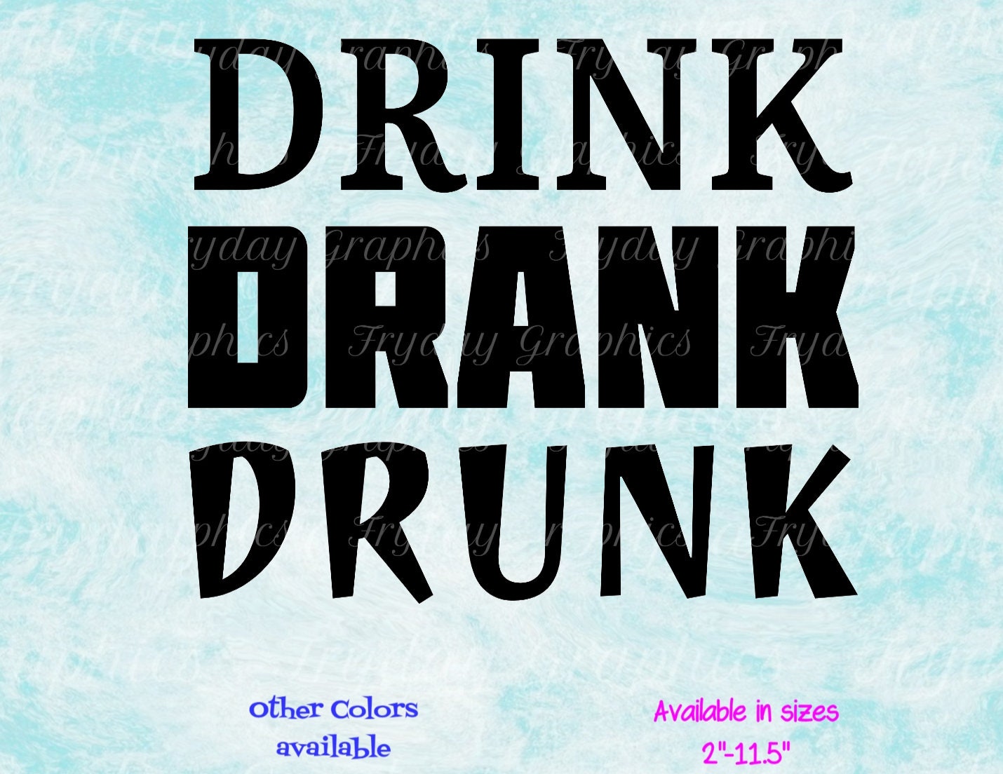 Drink Drank Drunk Decal / Day Drinking / Vinyl / Sticker / | Etsy