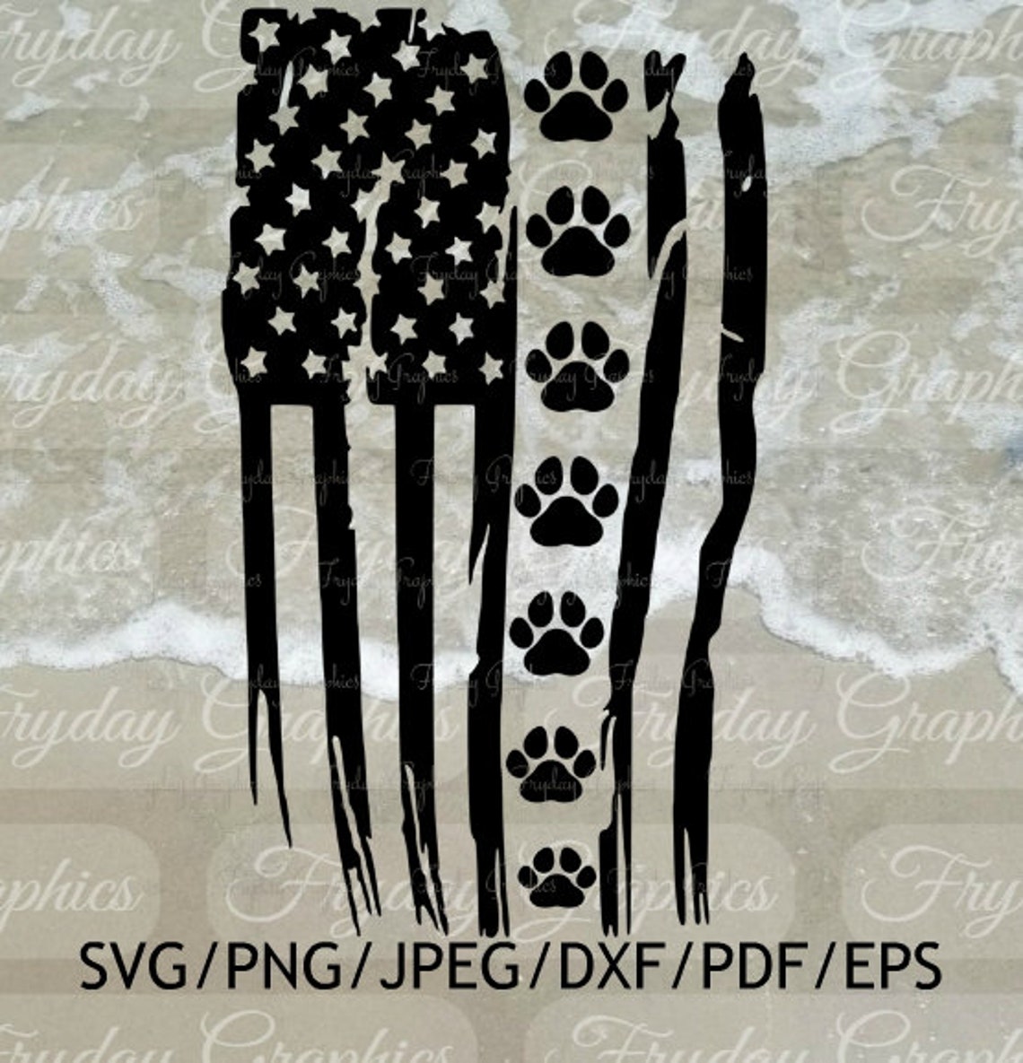 Puppy Paw / Paw Print / American Flag / Paw Flag / Digital - Etsy