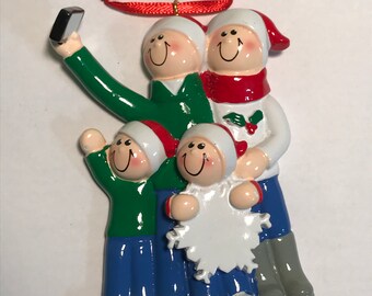 CHRISTMAS ORNAMENT-PERSONALIZED FREE SHIPPING! blonde girl female SELFIE