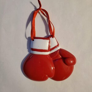 Personalized Boxing Gloves Christmas Ornament, Ornaments for Fighters, Boxing Match, Handwritten Personalized Christmas Ornament