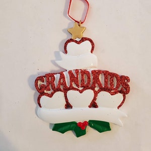 Personalized Grandkids Ornament, Family of 4