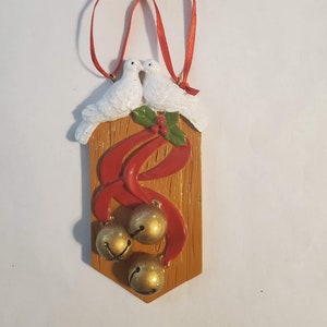 Personalized Dove Sign With Bells Christmas Ornament, Ornament For New Home Owners, Handwritten Personalized Christmas Ornament