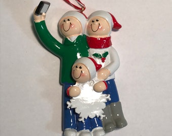 CHRISTMAS ORNAMENT-PERSONALIZED FREE SHIPPING! blonde girl female SELFIE