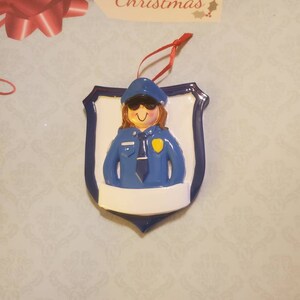 Personalized Policewoman Christmas Ornament, First Responder Ornaments, Female Police Office, Handwritten Personalized Christmas Ornament