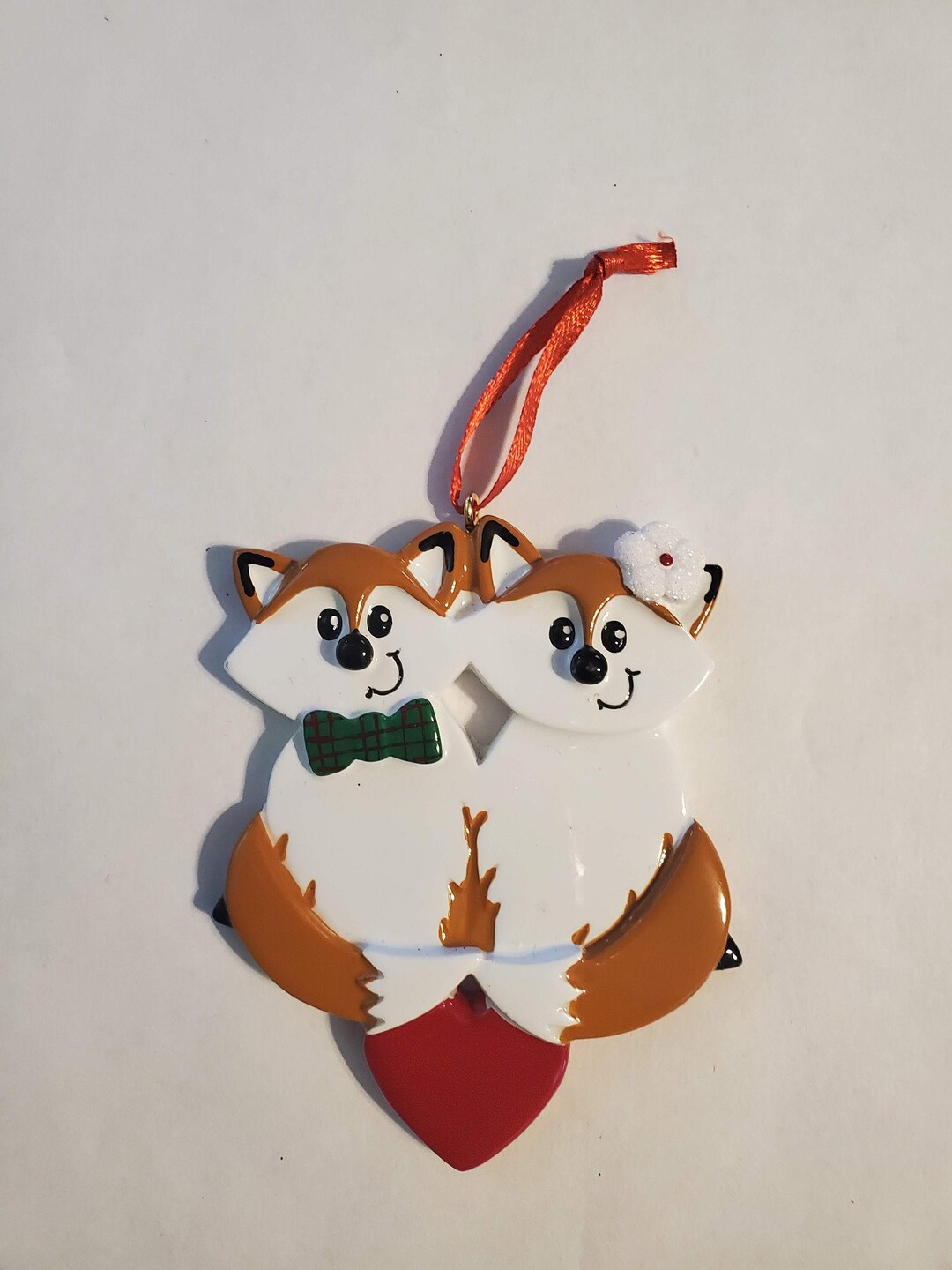 Personalized Fox Couple Christmas Ornament, Ornament for Married or ...