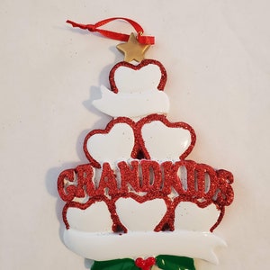 Personalized Grandkids Ornament, Family of 6