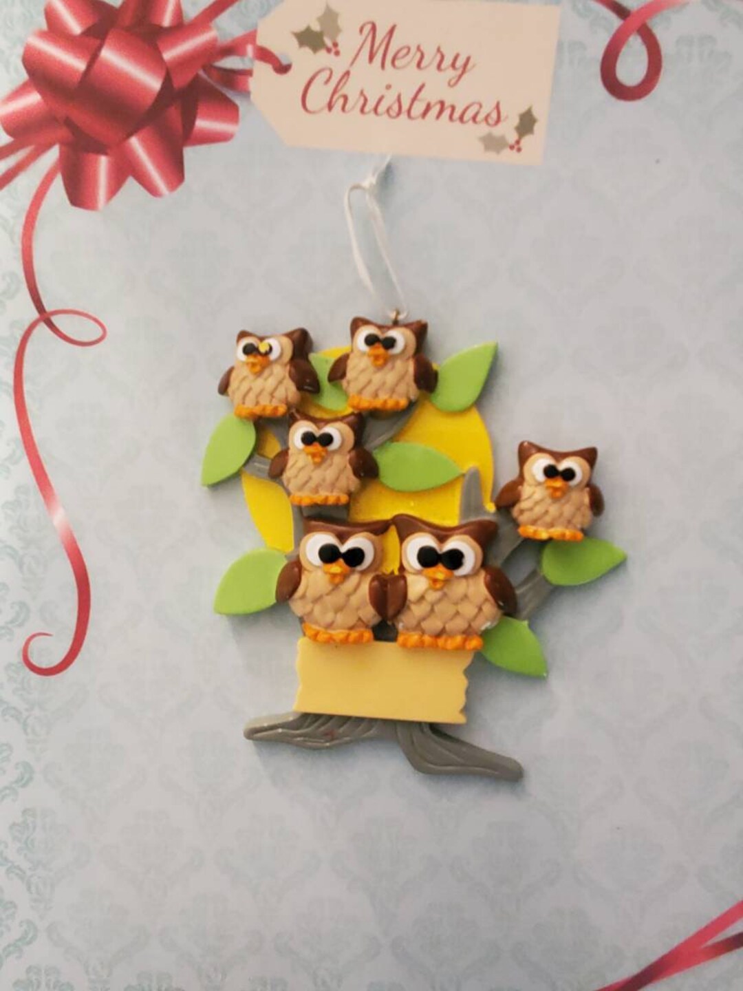 Personalized Owls in Tree Christmas Ornament, Ornaments for Family of ...