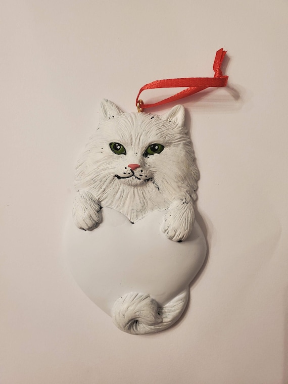 Personalized White Persian Cat Ornament Ornament For Cats Etsy
