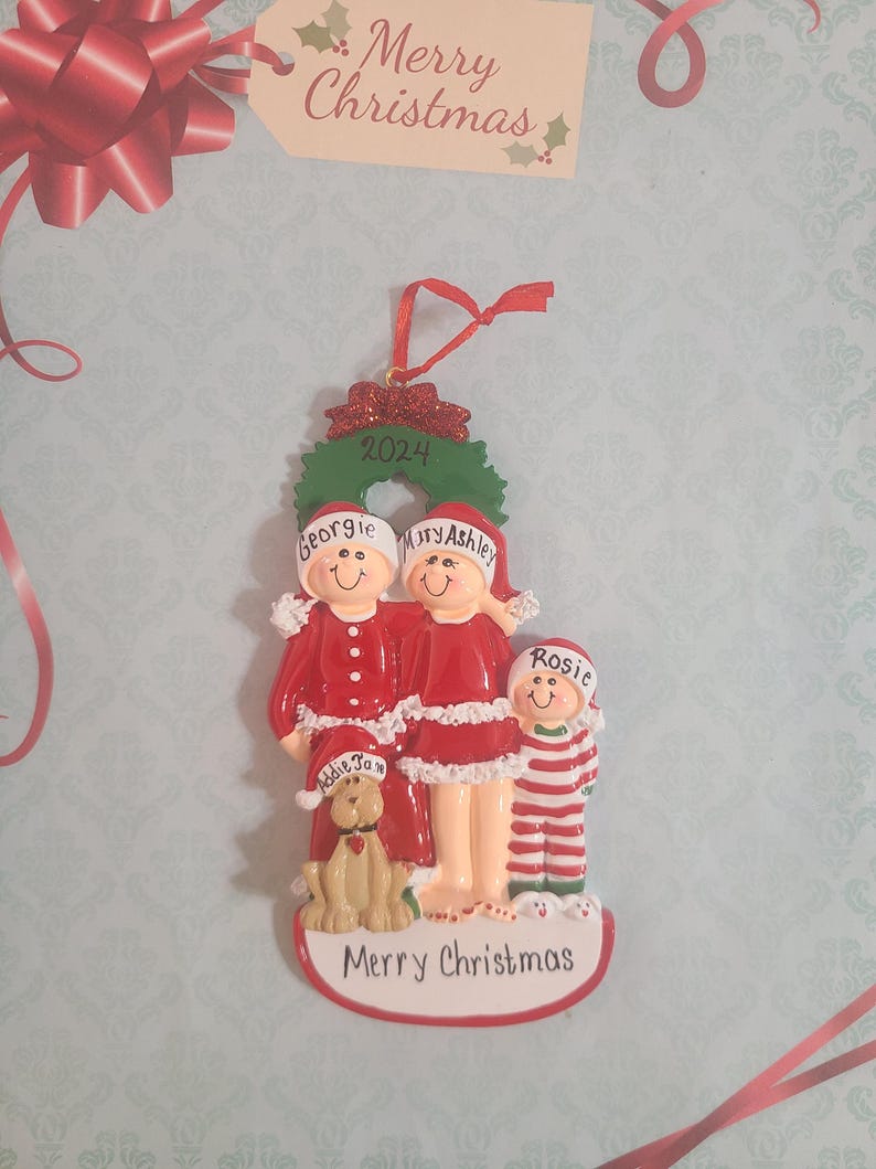 Personalized Christmas Eve Family of 3 With Dog - Etsy