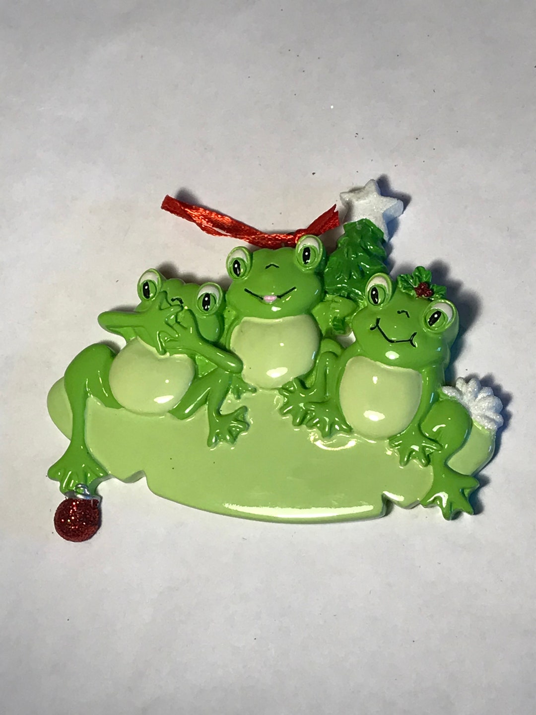 Personalized Frog Pad Family Ornament, Family of 3 Etsy